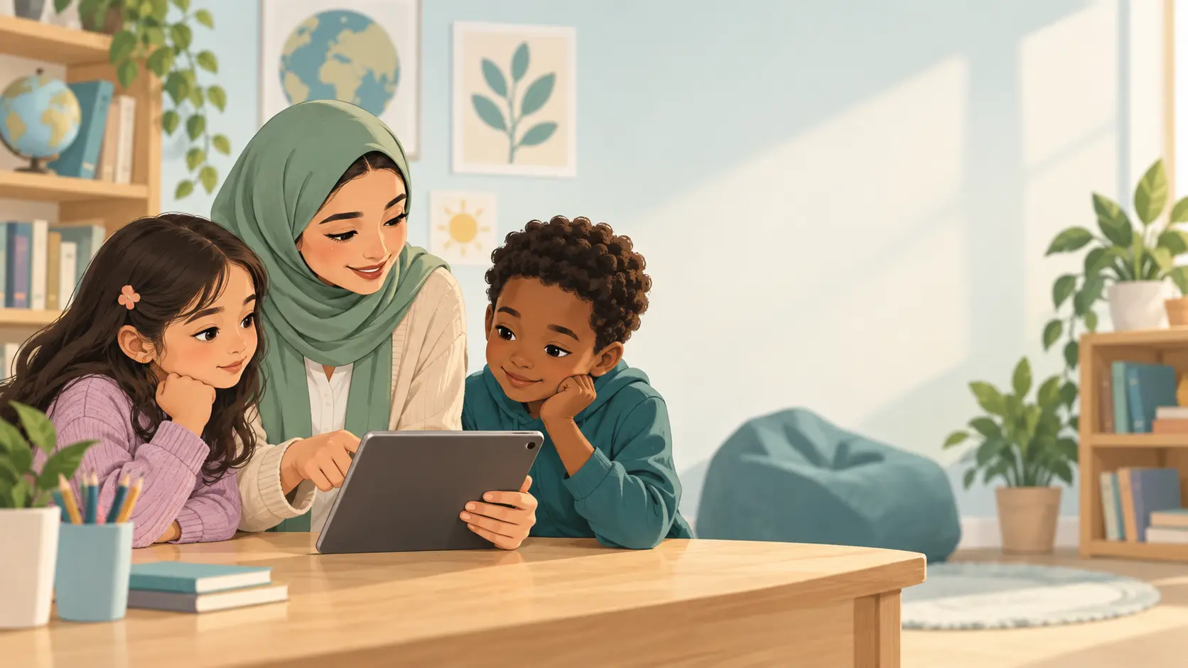 Children receiving calm support from a trusted adult